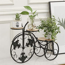 iumLeap Retro Iron Flower Pot Holder Display Tricycle Planter Stand Home Garden Decor