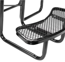 LifeYard Heavy Duty 46" Steel Round Picnic Table, Expanded Metal Outdoor Table (Black)