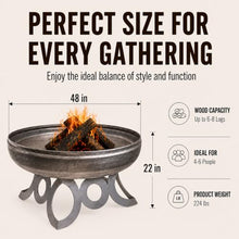 Ohio Flame Liberty 48” Wood Burning Fire Pit Carbon Steel with Circular