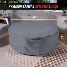 AMS 44" Round Concrete Natural Gas Fire Pit Bowl Table (Light Gray)