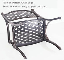 KUYBTU Garden Bench Patio Dining Set Outdoor Cast Aluminium Garden Dining Table with 2 Chairs, All-Weather Waterproof Sunscreen Terrace Table and Chairs, Easy to Install