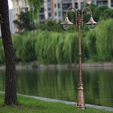 iumLeap 2-Lights Cast Aexternal High Pole Street Lamp Landscape Light Outdoor Waterproof E27 Patio Floor Lamp Pathway Driveway Garden Lawn Pillar Lighting Rainproof Column La(Height 225cm)