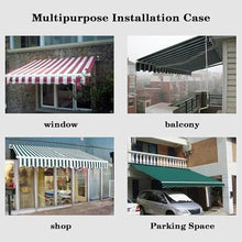 Manual Retractable Awning Door Window Awning Shelter Outdoor Canopy Home Deck Canopy with Manual Crank Handle（Frame Included ）