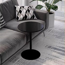 ALMLWIAJ Nightstand, Round Metal Bistro Table for Garden Dining Room Sturdy Base Indoor Outdoor Furniture Black 70x72cm
