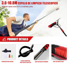 Cleaning Photovoltaic and Solar Panels, 12-36ft/3.6-10.8m Water Fed Extendable Brush, Water Fed Telescopic Brush, Suitable for Photovoltaic Panel Cleaningtrucks Windows,10.8m