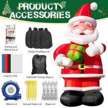 OZIS Giant 27Ft Inflatable Santa Claus Holding Gift Red