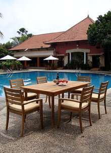 WholesaleTeakFurniture Qty 4 - Travota Stacking Dining Captain Arm Chair - Outdoor Patio Grade-A Teak Wood #WFDCARTV4