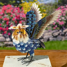 Zaer Ltd. Set of 6 Assorted Hand-Painted Metal Owl Figurines Indoor Outdoor Garden Decor