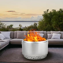 GarveeLife 27 in Smokeless Fire Pit with Air Switch, Wood Burning Portable Stainless Steel Outdoor Firepit with Fixed Stand & Stove Hook, Ash Pan, for Camping Backyard Patio Picnic, H: 20 in, 33 LBS