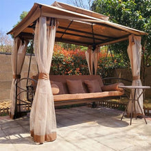 vhdurike Deluxe Patio Porch Swing, Outdoor Gazebo Swing Chair, Pop-Up Instant Gazebo Tent, Heavy Duty Canopy for Patio Garden Poolside Backyard