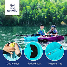 Evrwild Kids 6.5ft Kayak with Paddle, Lightweight Premium & Stable, 3-Level Footrest, Sit On Top for Youth to Teen Up to 130lbs, Grinnell Glacier Blue