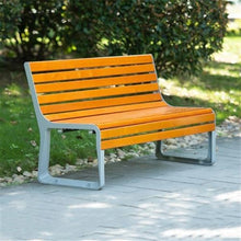 GAZOGJ Garden Benches Park Chair with Backrest Outdoor Bench Aluminum Frame Wooden Seat Plate Rest Area Patio Seating,M