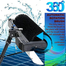 NYTFHMS Cordless Electric Solar Panel Cleaning Brush, 360° Automatic Rotating Roller Brush with 25.2V 26A Motor, 60Cm Head for Exterior Window Pool Cleaning,Plugin?-3.5m11FT