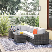 callmego Outdoor Garden Seating Set with Resin Wicker Construction for Patio and Backyard Use