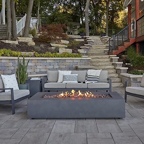 Lakeview Elysian 70-Inch Rectangle Natural Gas Fire Table - Weathered Slate - (Ships as Propane w/NG Conversion Kit) - SC-C9814NG-WSLT