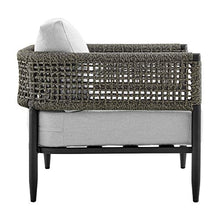 Armen Living Felicia Modern Outdoor Patio Conversation Set 4 Piece Black