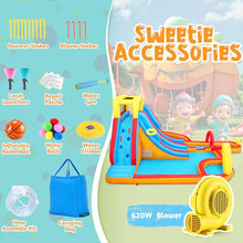 Whubefy 18x14FT Mega Inflatable Water Slide for Kids w/Extra Long Slide, 15-in-1 Wet or Dry Waterpark Bounce House - Dual Slide/2 Climbing Wall/Giant Splash Pool/Basketball Rim/Water Cannon/Blower