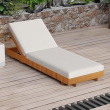 Christopher Knight Home Habery Acacia Wood Chaise Lounge Outdoor with Cushion, Wooden Patio Chaise Lounge with Cushion, Adjustable Backrest Outdoor Sunbathing Lounge Chair, Copper Teak+Cream