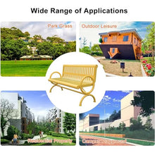SBCWH Garden Benches for Outdoors, Steel Frame Patio Bench Park Chair with Backrest and Armrests, for Lawn, Porch, Backyard, Entryway(Black,71in/6ft)