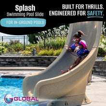 Global Pool Products Splash Inground Swimming Pool Water Slide Deck Mounted Right Curve Turn Sand GPPSSP-Sand-R
