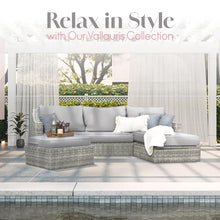 Elle Decor Vallauris Patio Outdoor Furniture Collection, Premium All Weather Wicker, Storage Sectional, Gray
