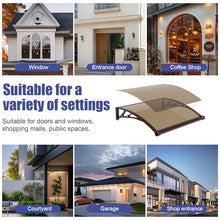 Awning for Door 40x160 Inch, Awnings for Doors with Separate Drainage, Polycarbonate UV Rain Snow Protection Window Awnings for Patio, Outdoor Canopy for Porch