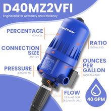 DOSATRON D40MZ2 D40MZ2VFII Water-Powered Chemical Injector Dosing Pump | 40 GPM | 0.2%-2% Dilution | 2.2-40 GPM Flow Range | 1 1/2" NPT | Irrigation Livestock Industrial Applications