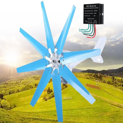 16000W/20000W Solar Wind Power Kit Wind Turbine Kit 12V 24V 48V Wind Turbine Generator with 8/10 blades - Off Grid power for Boat,Caravan,Motorhome,Lighting,Shed,Hut,Log Cabin(16000W(8 blades),48V)