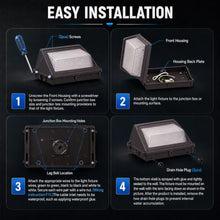 JCE Selectable 60W/90W/100W/120W LED Wall Pack with Dusk to Dawn Sensor, Max 18000LM 3-CCT Tunable LED Wall Pack Commercial Security Fixture for Yard Parking (8 Pack)