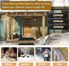 ZSPINJIA Heated Snow Melting Half Walkway Mat, 1/2/3/4/5 pcs Heated Snow&Ice Melting Stair Mat, Snow and Ice Melting Mat,No-Slip Heating Entrance Mats for Winter Outdoor Stairs, Garages(5 Pcs,10x48in/