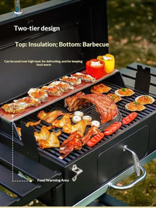 Outdoor Charcoal Barbecue Grill with Infinite Temperature Control