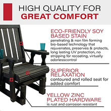 Amish Casual Heavy Duty 600 Lb Mission High Back Treated Glider Chair with Cupholders (Semi-Solid Black Stain)