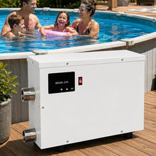 moupeaktain Pool Heater for Above Ground Pool, 220V Electric Water Heater with Automatic Temperature Control, 316 Stainless Steel Water Warmer for Pool, Spa and Hot Tub and Small Pool 9KW