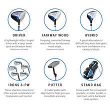 Callaway Golf Men's Strata Complete 12 Piece Package Set (Right Hand, Steel) Blue