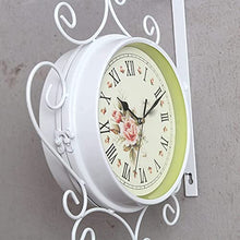 NUHSLF Garden Clocks Outdoor,8 Inch Retro Metal Outdoor Wall Clock Indoor Waterproof Iron Art Decorative for The Garden Mounted Beautiful snery
