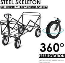 DUANZEYUQA Folding Garden Wagon Cart Outdoor Park Foldable lity Wagon Picnic Camping Cart for Outdoor/Festivals/Camping