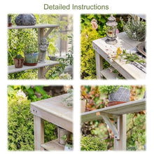 Wooden Outdoor Garden Potting Bench Work Station 4 Layer Multifunction Storage Flower Plant DIY Workstation for Patios, Courtyards, Balcony ( Color : Blue )