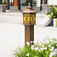KADELONG Antique Glass Lawn Lights E27 1-Light Waterproof Yard Lamps V-intage Villa Garden Exterior Path Lights - Landscape Deck Pathway Floor Mount Lighting Fixture H30.73in,Chandelier Lighting