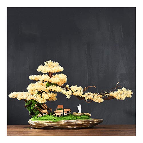 YXIANG56Q Fake Plants Simulation Bonsai Welcome Pine Ornaments Office Living Room Porch Decoration Crafts Opening Gift Plant Bonsai Tree(K)