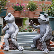 SAeWare 4PCS Garden Ornament Table and 3 Frogs Playing,Micro Landscape Decor Hope Enjoy Peace DIY Crafts