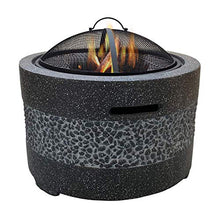 Fire Pit with BBQ Grill Shelf, Firepit Garden Patio Heater/BBQ/Ice Pit Fashionable and Artistic Magnesium Oxide Base Used for Outdoor Garden Barbecue Camping