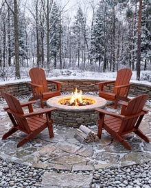 PLUUV Adirondack Chair Set of 6, Fire Pit Chair with Cup Holder, Terracotta