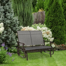 lafengyan Outdoor Glider Bench for Patio and Backyard – Smooth Rocking Motion, Breathable Mesh Seat, Powder-Coated Steel Frame, Weather-Resistant Design
