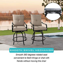PATIO TREE Outdoor Counter Height Bar Stools Set of 4 with Polyester Cushions Black