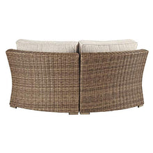 Signature Design by Ashley Beachcroft Farmhouse Wicker Curved Corner Chair Beige