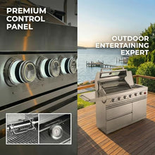 46" Outdoor Kitchen Island with Side Burner, 4-Burner 75,300 BTU Propane Gas BBQ Island with Rotisserie, Side Prep Shelf, Storage Drawers, LP/NG Convertible, for Backyard and Patio Cooking, Silver