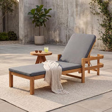 Christopher Knight Home 78" Paolo Outdoor Chaise Lounge Chair Set of 4, Acacia Wood Pool Lounge Chairs with Adjustable Backrest & Cushions, Patio Lounge Chairs for Outside Backyard Poolside, Dark Grey
