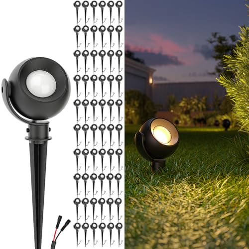 Sunco 60 Pack LED Low Voltage Landscape Lighting Spotlight Spheres