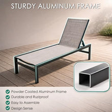 Kozyard 3-Piece Outdoor Chaise Lounge Set, Powder-Coated Aluminum Frame