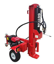 60 Ton, 15HP Hydraulic Gasoline Powered Log Wood Splitter Cutter Machine, with Electric Start and Battery, 18GPM 2 Stage Pump and Straight Wedge